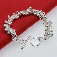 925 sterling silver bracelet female talisman with grape bead wedding and party jewelry engagement