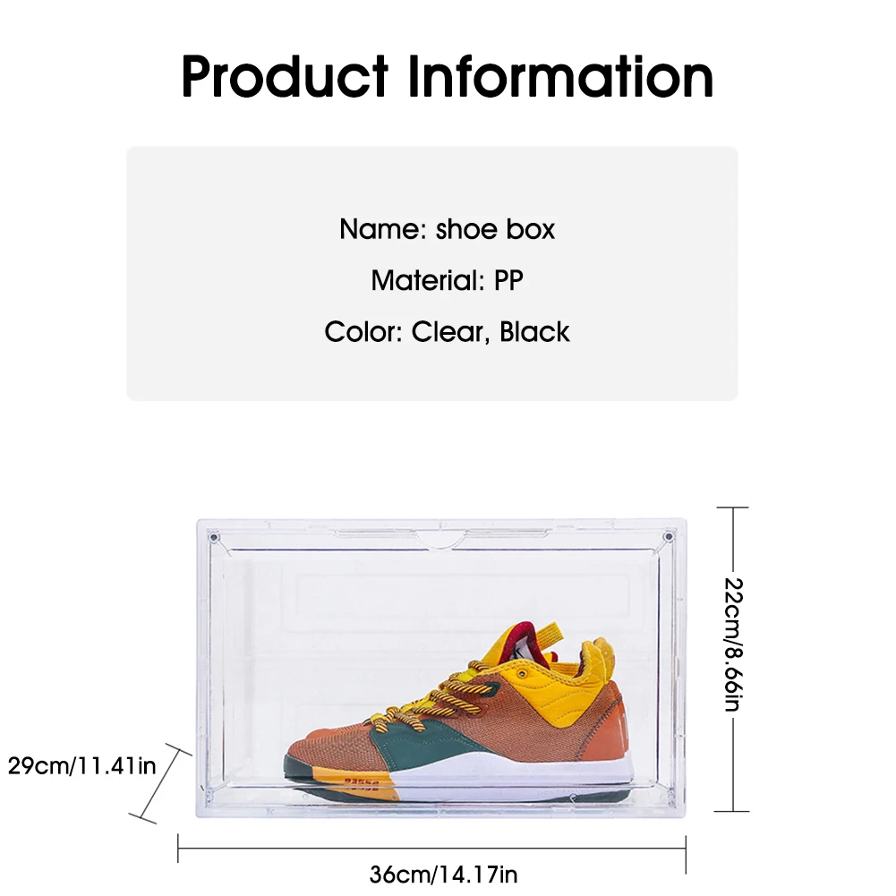

New Plastic Shoe Box Stackable Foldable Shoe Organizer Drawer Storage Case with Flipping Clear Door Ladies Men Fast delivery