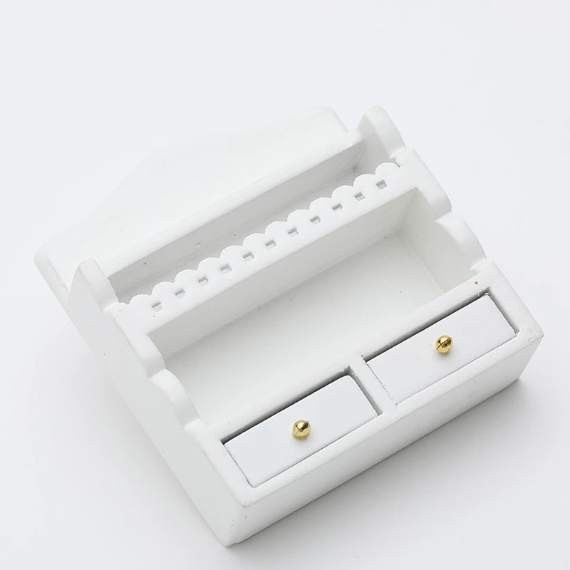 

1:12 Dollhouse Miniature Wood Kitchen Mini Wall Mounted Rack with Drawer Dollhouse Furniture Accessories