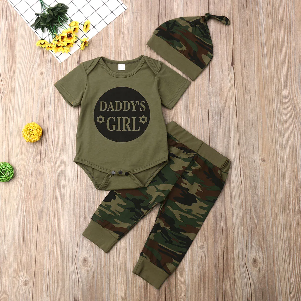 Pudcoco Children Clotes USA Newborn Baby Boy Girls Camo T-shirt Tops Long Pants Outfits Set Clothes 2Pcs | Детская одежда и обувь