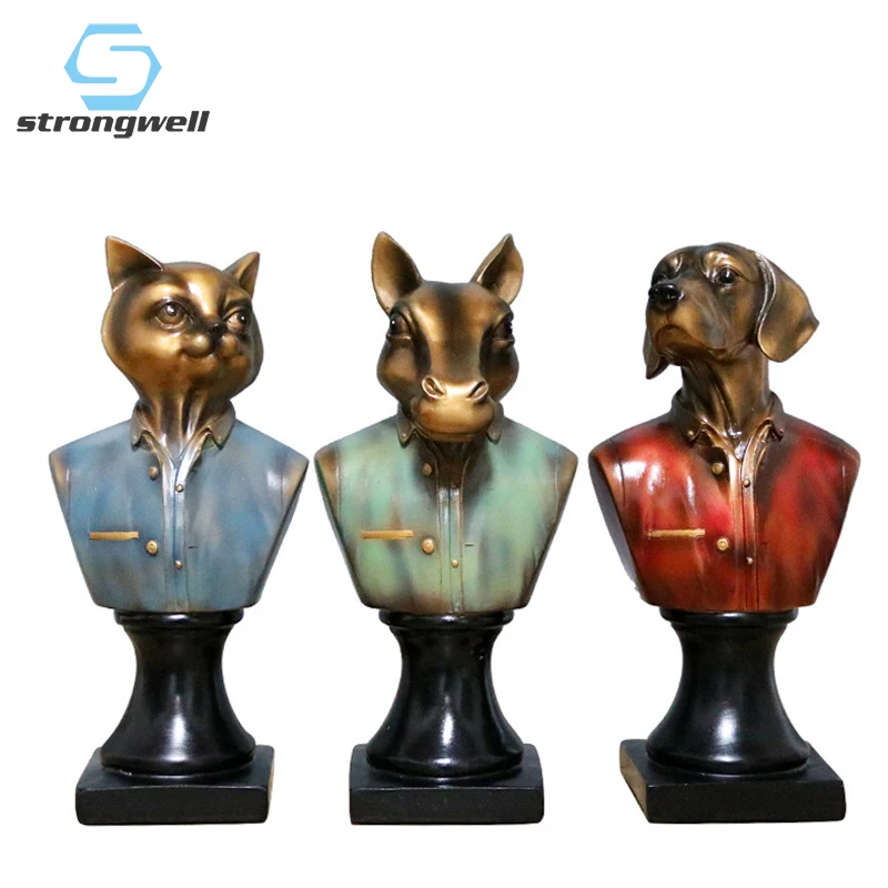 Strongwell Американский Ретро скульптуры животных Европейский лошадь собака статуя