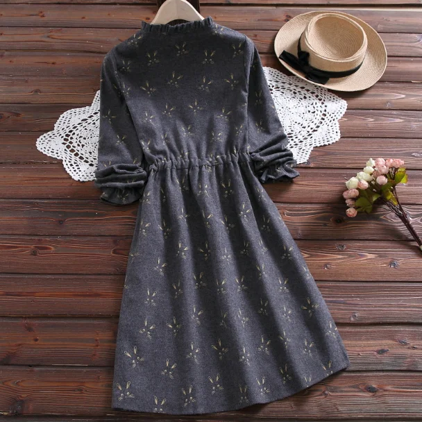 Осеннее повседневное однотонное свободное женское платье с v-образным вырезом