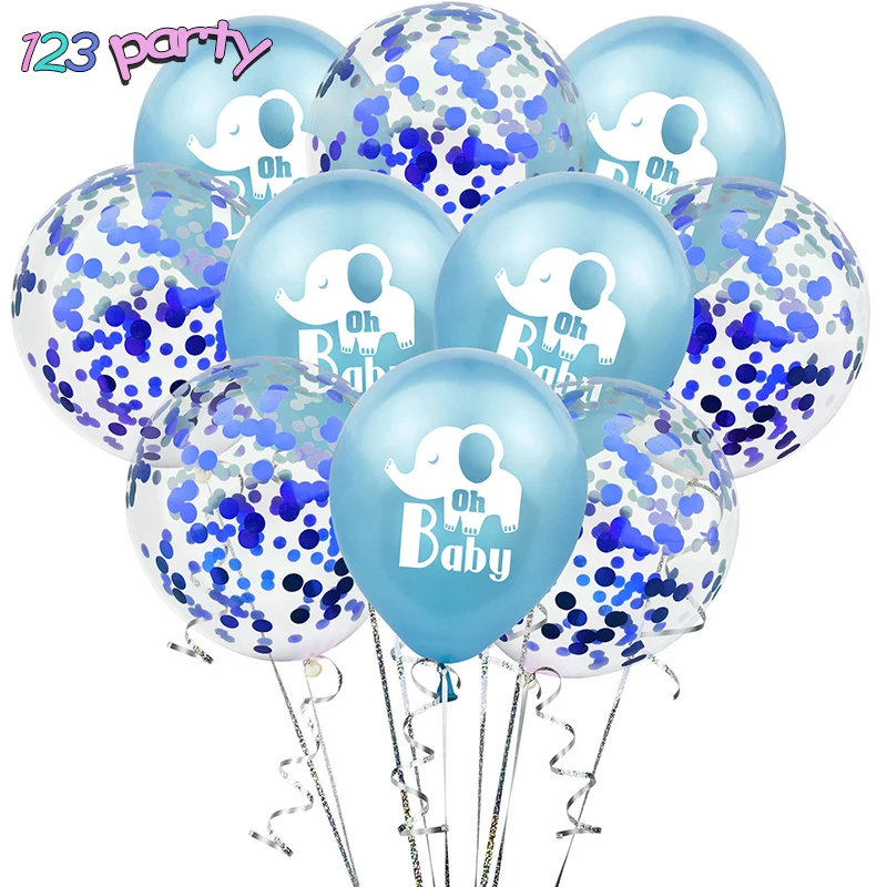 10pce 12-дюймовый мультяшный слон OH BABY латексные конфетти воздушные шары для детской