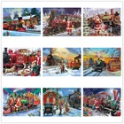 Мультяшный DIY 5D Фотофон полная квадратная Стразы Алмазная мозаика Санта-Клаус поезд вышивка домашний декор