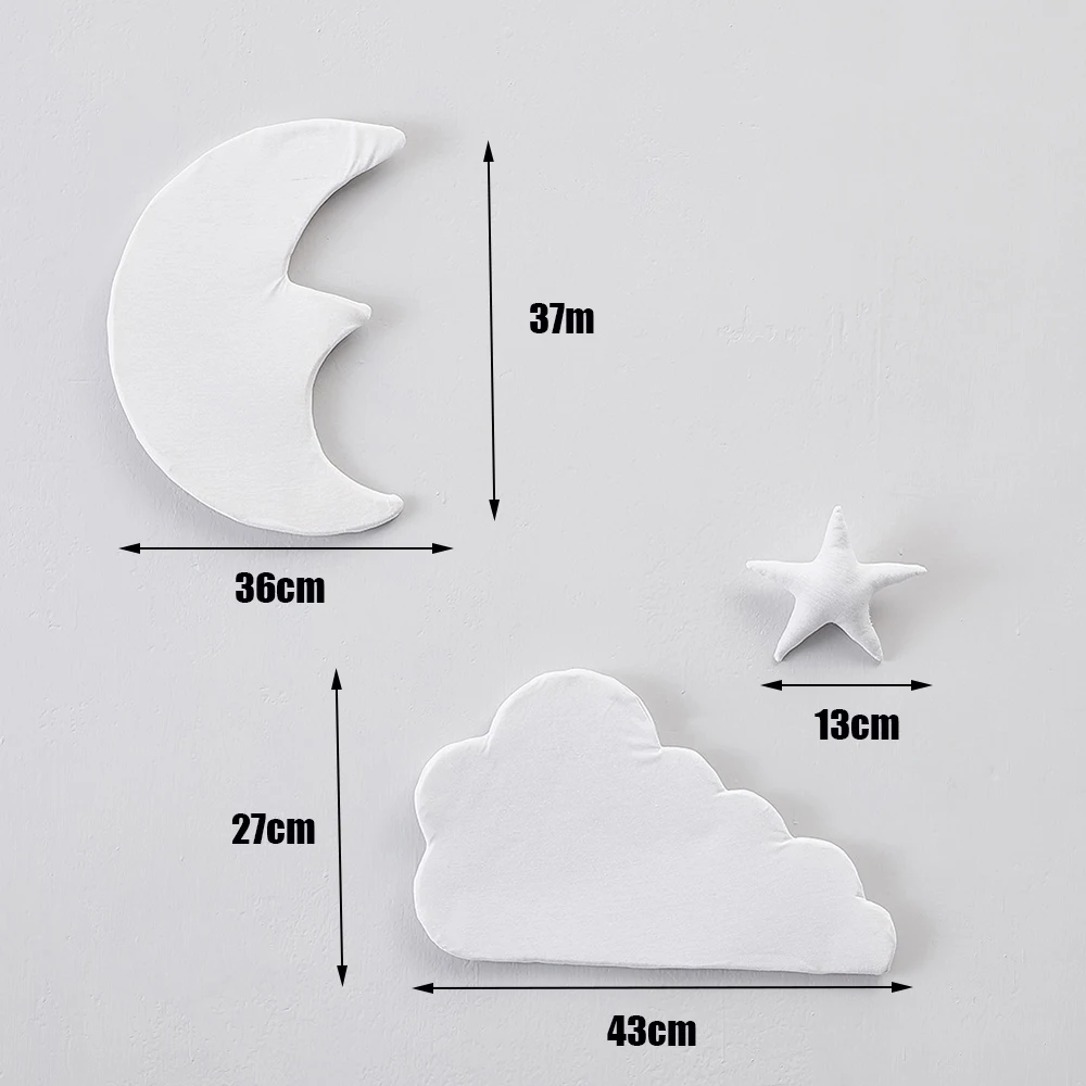 

Baby Room Decor Crib Bumper Wall Hanging Decoration INS Nordic Style Moon Star Cloud Bedding Set Photography Props Gift
