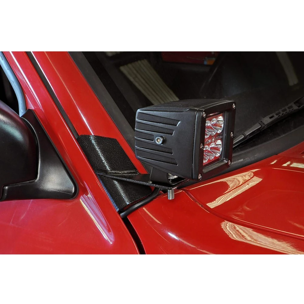 

A-Pillar Windshield LED Work Light Mounting Brackets For Jeep Cherokee XJ With 3X3 Inch LED Pods fog Lights