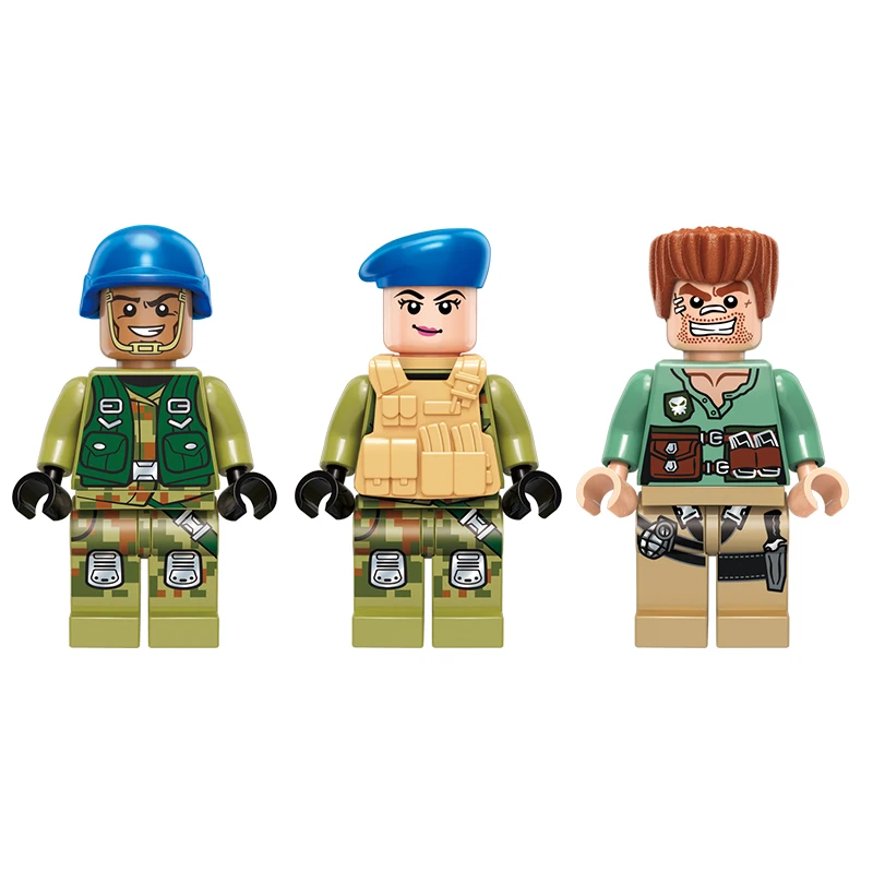 

Enlighten 3204 298pcs Military War City Thunder Mission Gatling White Armored Car Building Blocks Toys For Children