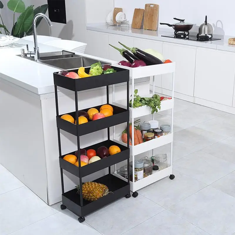 Movable Dining 4 Layer Tea Cart Small Living Room Side Cabinet Beauty Salon Trolley Kitchen Shelf Accessories HWC | Дом и сад