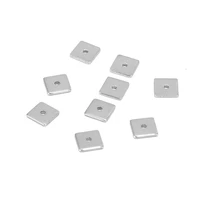 50pcslot stainless steel 6x6mm square bead loose spacer beads with hole connectors for diy jewelry making findings accessories