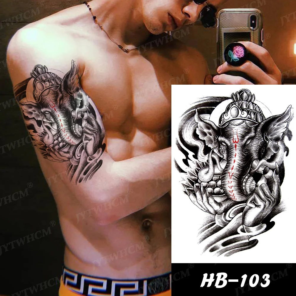 Черные скетч наклейки s искусственная Татуировка Череп Демон злые глаза