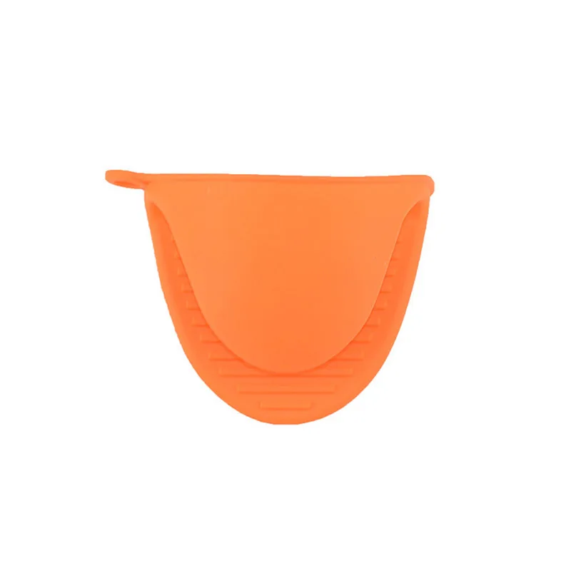 1pcs Kitchen Silicone Heat Resistant Clips Insulation Non Stick Anti-slip Pot Bowel Holder Clip Cooking Baking Oven - Цвет: Оранжевый