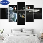 5D сделай сам, алмазная живопись, космический корабль, полная дрель, круглая 3d Алмазная вышивка, 5 шт., 3d вышивка крестиком, фон для декора,