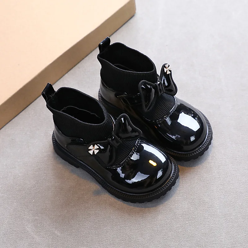 

Spring and autumn children's shoes girls fashion boots bow princess shoes short boots casual shoes single shoes