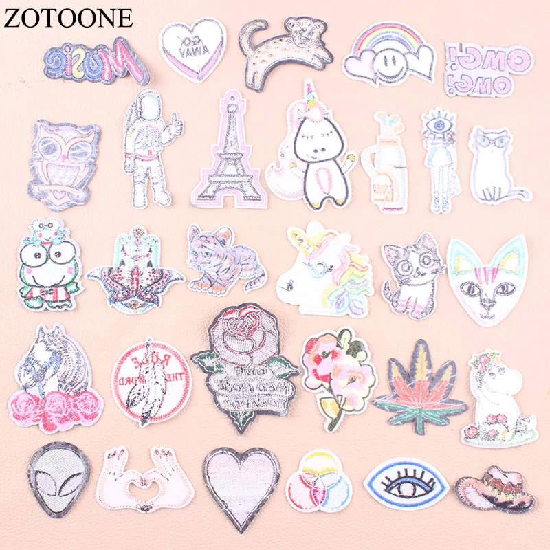 Вышитая музыкальная нашивка с НЛО ZOTOONE для одежды милая тканевая аппликацией из