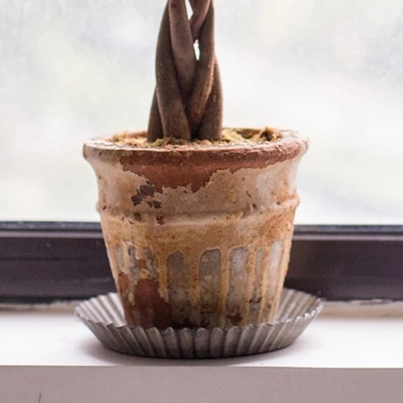 Винтажный серый металлический поднос для хранения винтажный круглый с