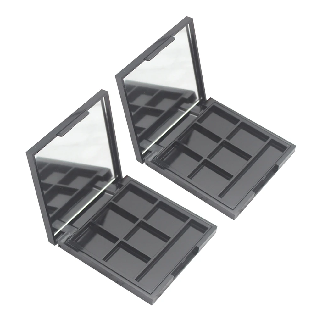 6 сеток пластиковые пустые тени для век Палитра путешествия DIY Чехол Коробка