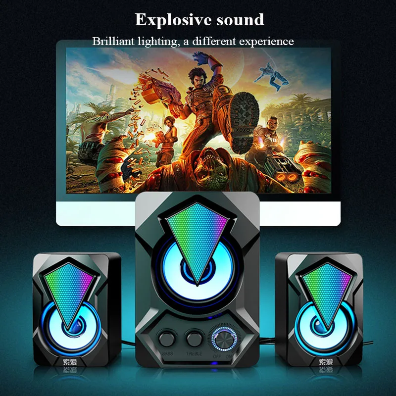 USB Wired Computer Speakers bluetooth speaker column Subwoofer Audio Speaker Multimedia Loudspeaker for Laptop Desktop Phone | Электроника