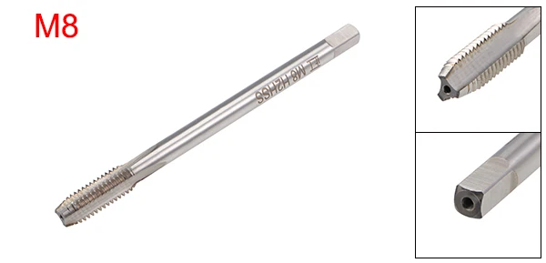 M8x1.25 Uxcell 1 шт. Метрическая машина кран шаг резьбы H2 точность 3/4 флейты HSS M2 M2.5 M3 M4 m5 m6 m8 m10 m12 сверла для металла - Цвет: M8x1.25