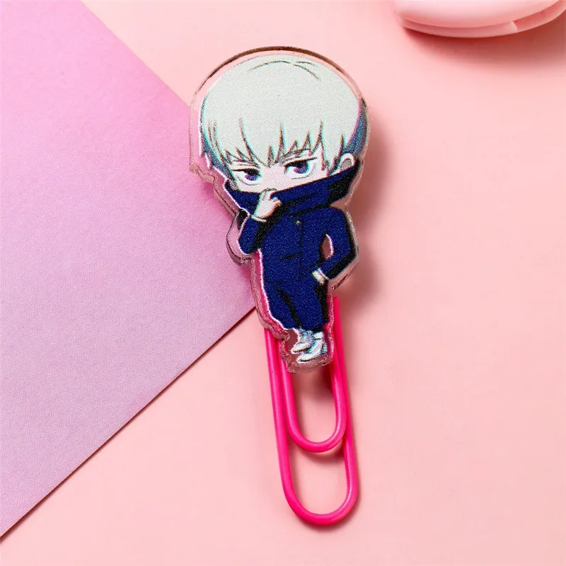 

7 Styles Jujutsu Kaisen Paperclips Students notebook Jujutsu Kaisen File Folders Yuji Itadori Paperclips Pins Girls folder toy