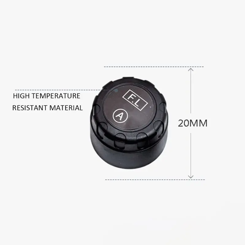 Солнечная Беспроводная TPMS автомобильная система контроля давления в шинах w/4 Внутренний датчик