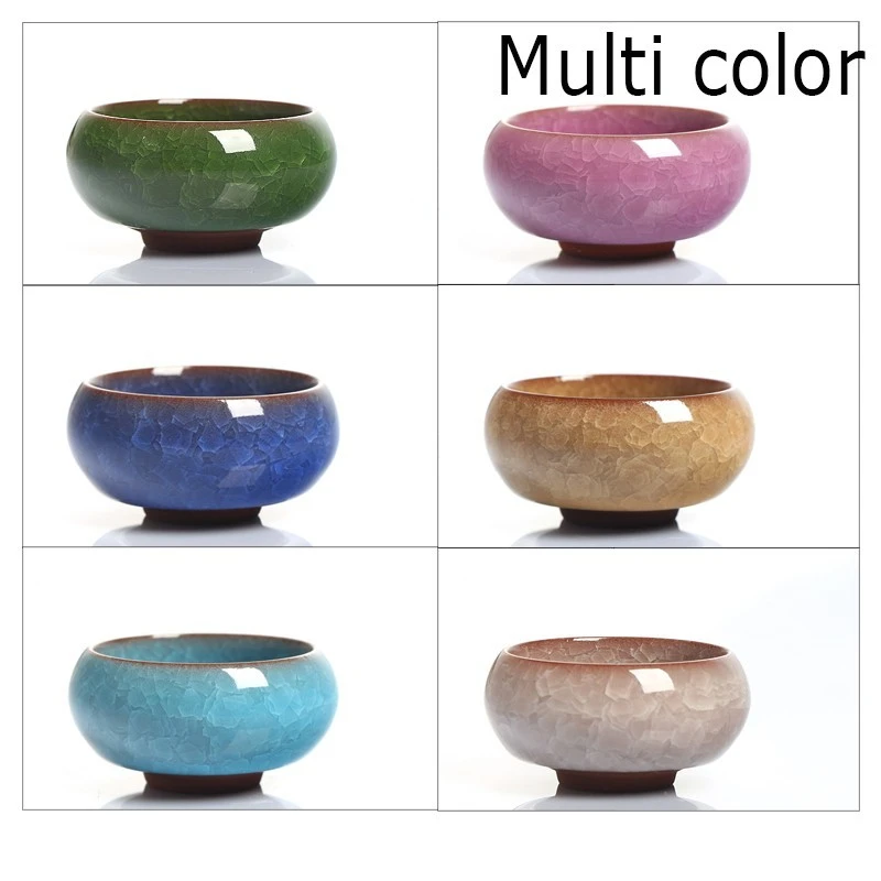 Promotion! 6pcs Kung Fu Tea Cup Set Crackle Glaze 30ml Travel Chinese Porcelain Teacup Ceramic Yixing Purple Clay Service | Дом и сад