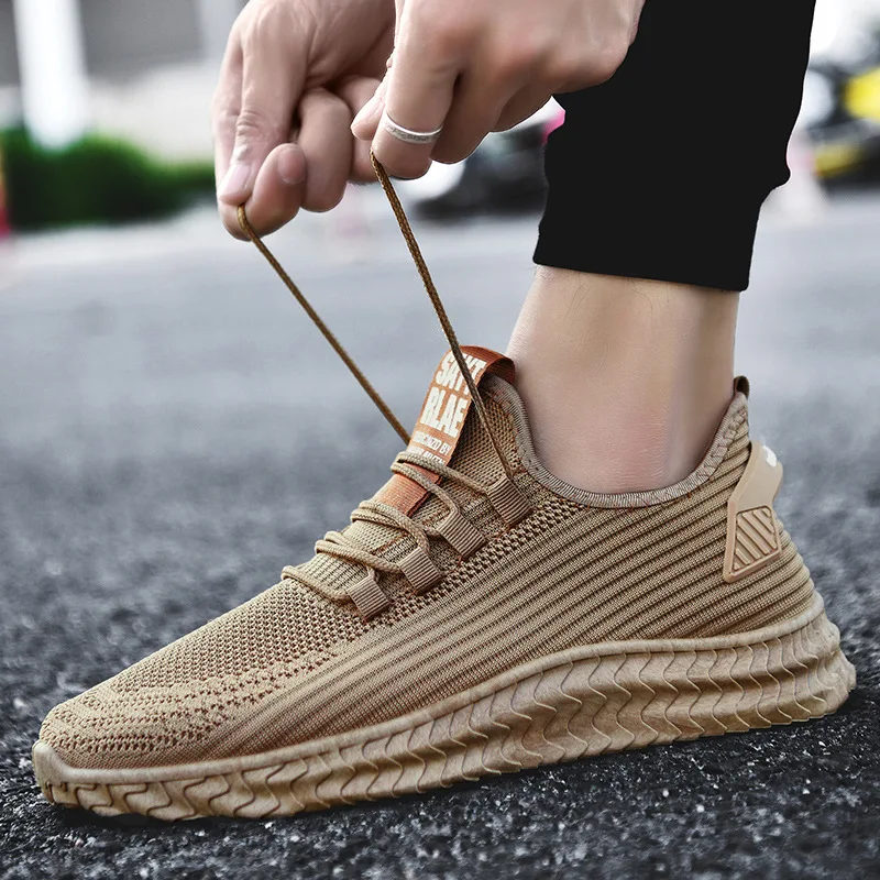 

2021 New Summer Men's Casual Shoes Fashion Casual Lace Up Running Men's Sports Shoes Comfortable Breathable Soft Sole Mesh