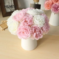 5pcs white silk peony rose artificial flowers beautiful small fake flowers bridal bouquet home party spring wedding decoration