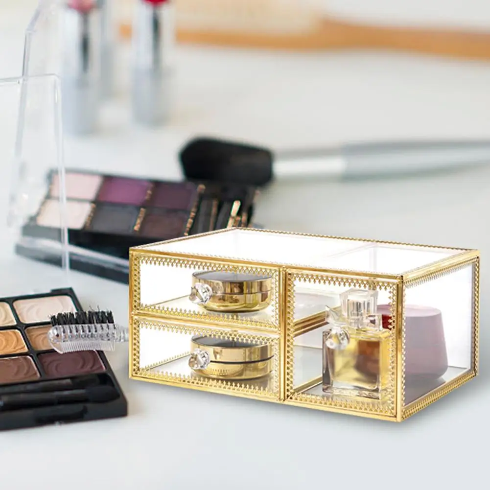 Винтажный органайзер для макияжа 3 слоя 6 ящиков съемный косметический