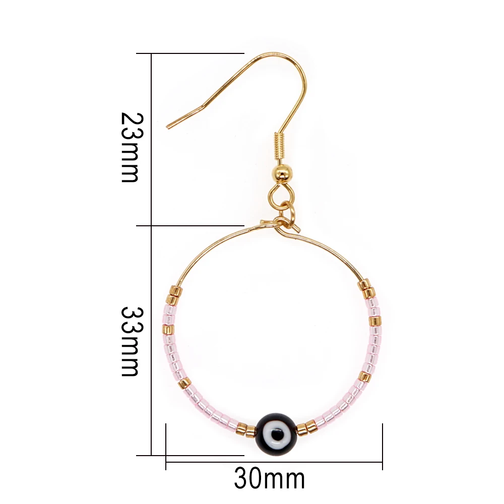 Go2BoHo серьги-кольца ювелирные изделия голубой Турецкий Дурной глаз