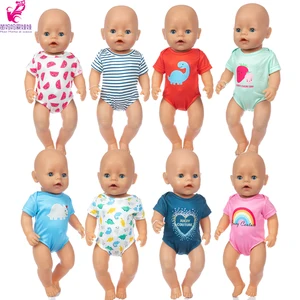 43cm New Born Baby Doll Clothes Summer Short Rompers 18 Inch American Og Girl Doll Bikini Basic Shir in India