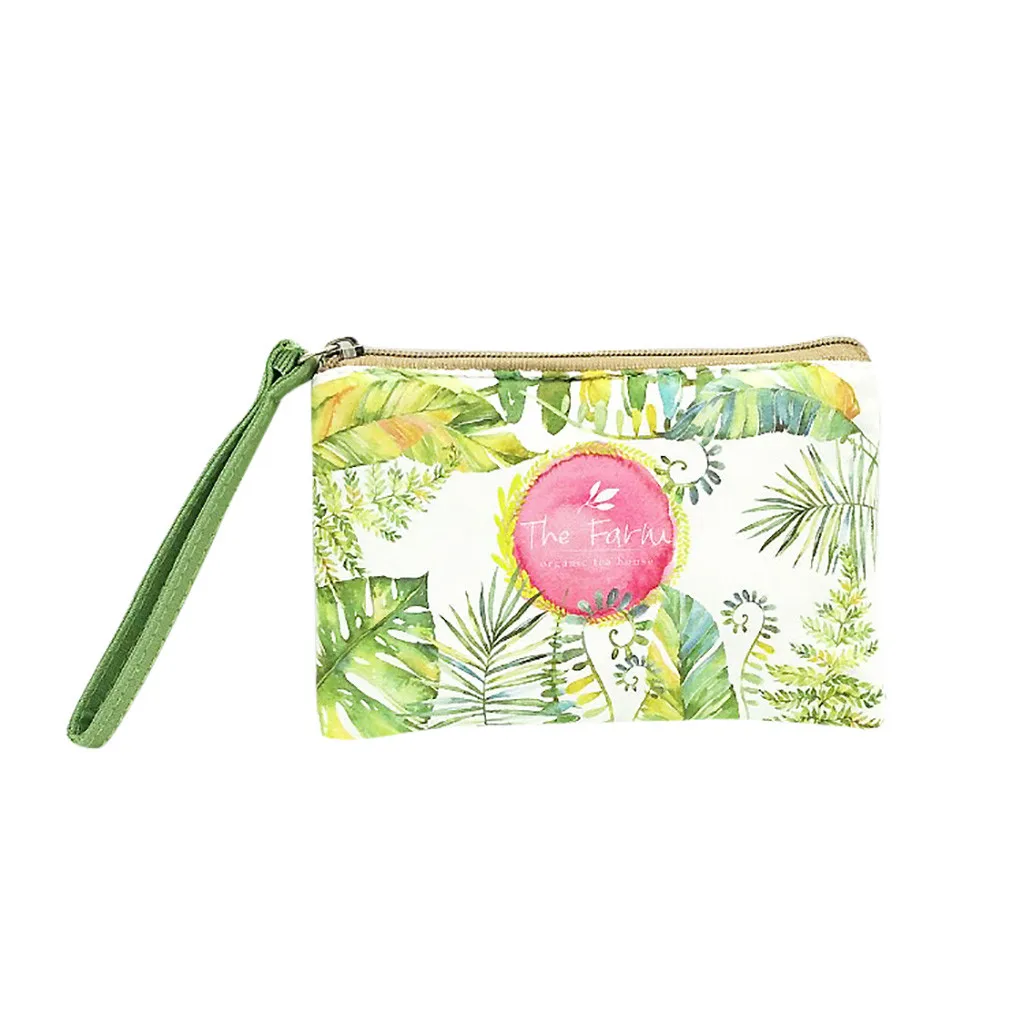 2019 весенний женский милый холщовый кошелек для монета сумка макияжа