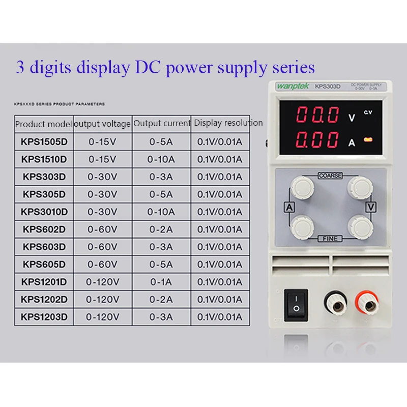 Цифровой Регулируемый мини переключатель питания постоянного тока KPS1505D 15 в 5 А