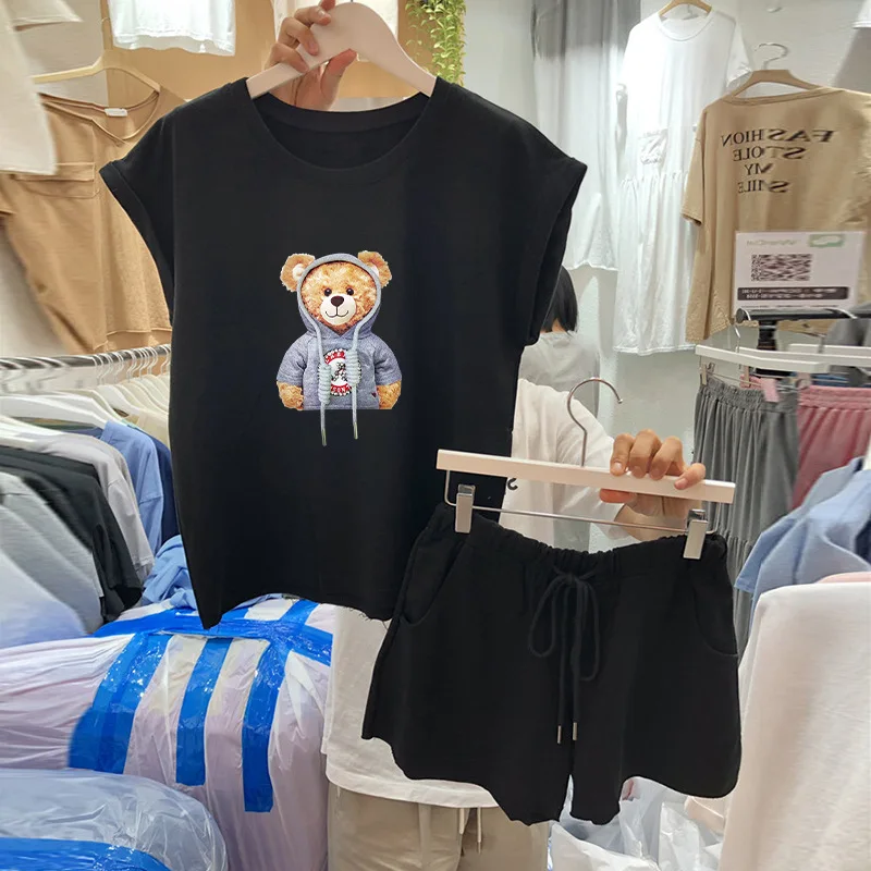 

Little Bear Fashion Suit Female 2021 Summer New Loose Large Size Casual Two-piece Suit