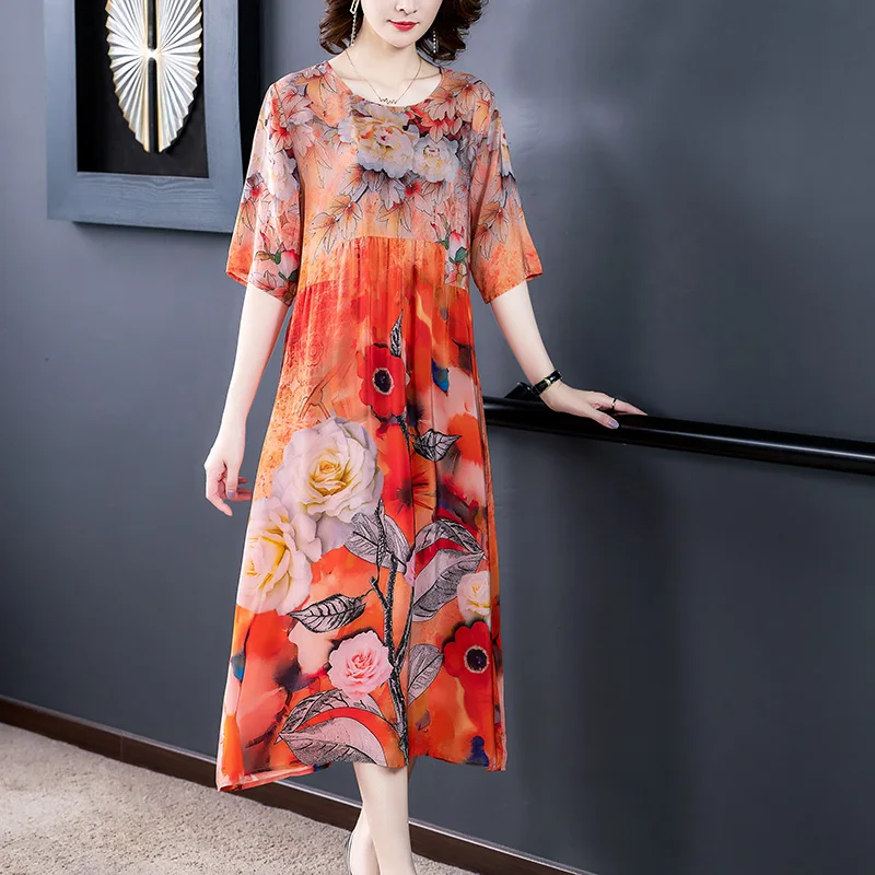 2020 новые летние high end свободные вечерние шелковое платье длинное больших