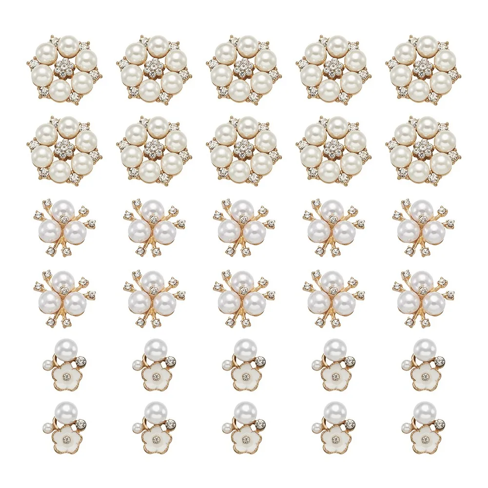 

Искусственные бриллиантовые кабошоны из сплава и стекла, 30 шт.