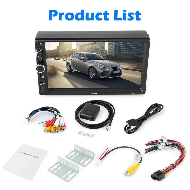 A3 2 DIN Android WiFi gps FM MP5 плеер 7 дюймов RCA аудио выход подключаемый сабвуфер автомобиля в тире стерео Bluetooth - Цвет: MP5 Player No Camera