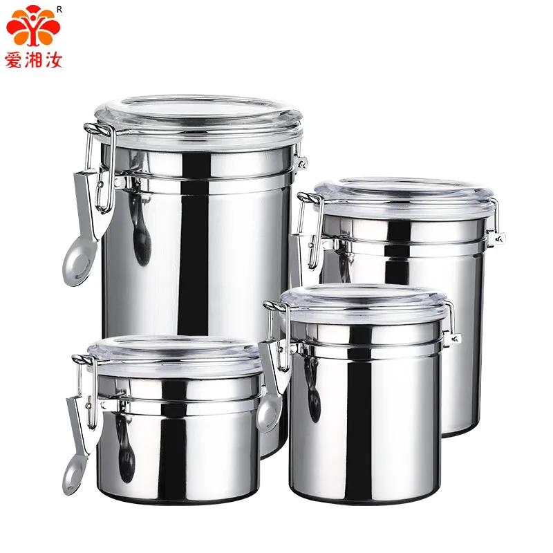 

Кухонные банки Aixiangru с застежкой из нержавеющей стали, герметичные банки для хранения кофе/конфет/сушеных фруктов/молочного порошка/чая