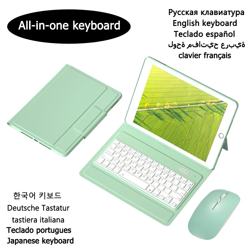 

Case for iPad 10.2 Keyboard Case Stand for iPad 7 7th 8 8th Generation Air 3 Pro 10.5 Korean Russian Spanish English Teclado