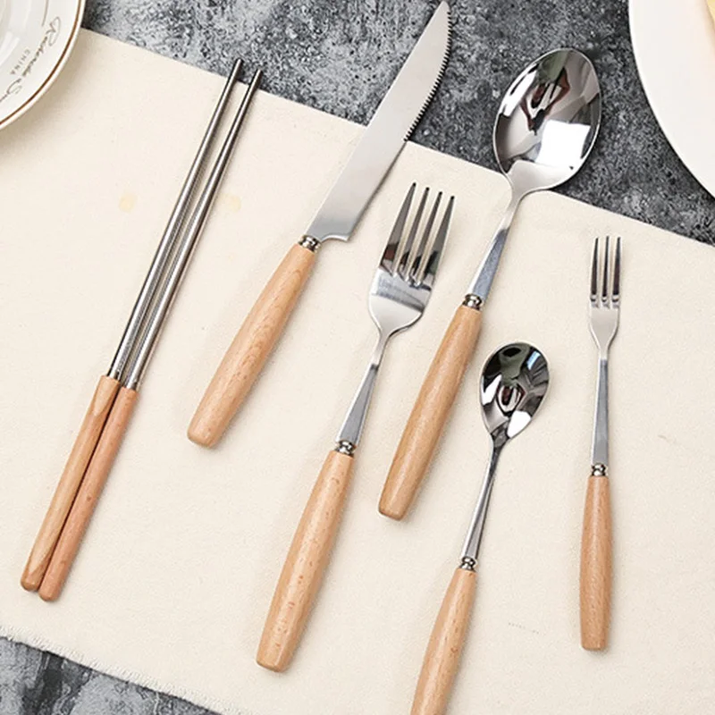 Столовые приборы из нержавеющей стали для западного стейка Западный нож и вилка