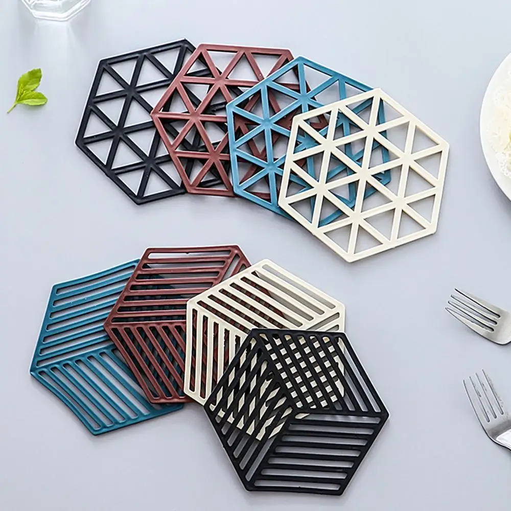 

Household Hexagon Heat-insulated Non-slip Silicone Table Mat Placemat Coaster