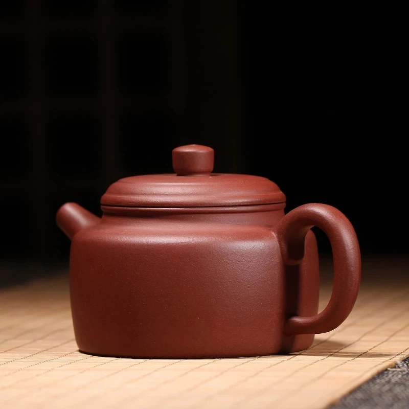 

250ml Free Shipping Yixing Purple Clay Teapot German Clock Pot Chinese Raw Ore Clear Cement Zisha Tea Pots