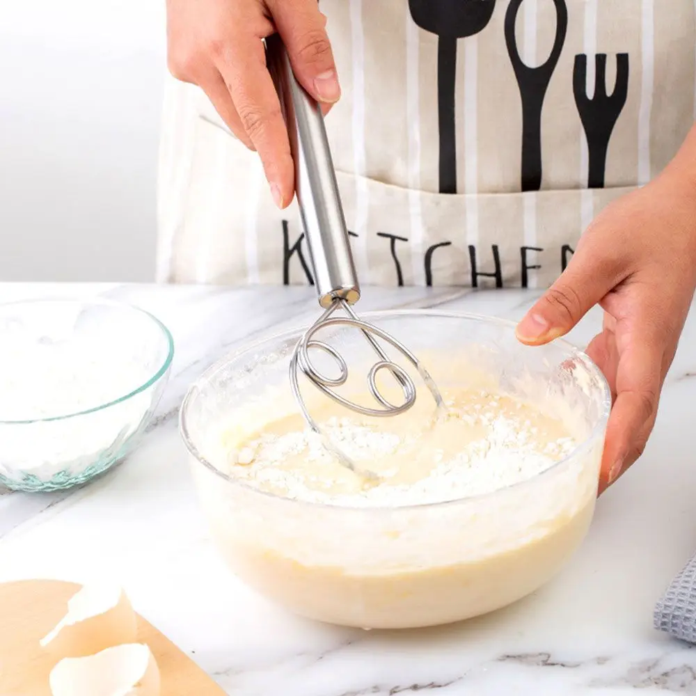 

Kitchen Tool Eggs Smooth Flour Blender Danish Dough Whisk Coil Mixer Mixing Rod