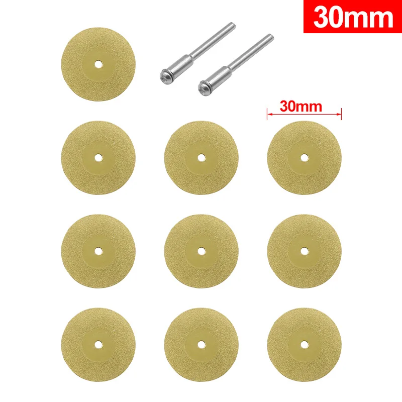 30mm 12pcs 12 шт. 1 Набор 16-60 мм Алмазная Пила дисковая режущий диск роторный инструмент титановое покрытие Алмазная режущий диск - Цвет: 30mm 12pcs