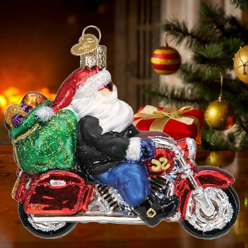 

Santa Claus Motorcycles Christmas Decoration Festival Supplies Crafts Cute Creativity Gift Office Desk Ornaments Pendant