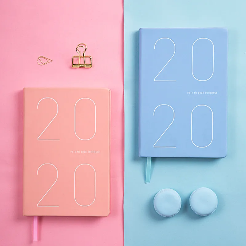Корейский Макарон Agenda 2019 2020 планировщик Органайзер Kawaii Hardcover для девочек Дневник