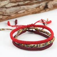 red rope lucky weave charm bracelet women men handicrafts stretch tibetan braided bracelets friendship bangles accessories gifts