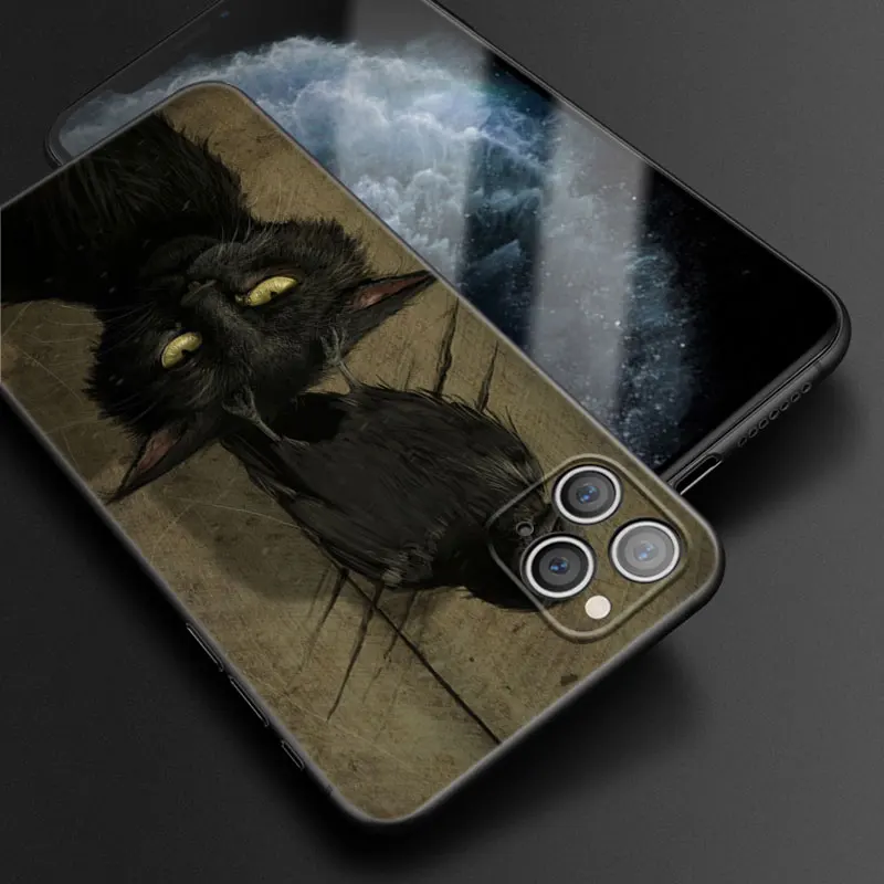 Чехол Witch and Cat для Apple iPhone 13 12 Mini 11 Pro XS Max XR X 8 7 6S 6 Plus 5S 5 SE 2020 мягкий черный чехол из