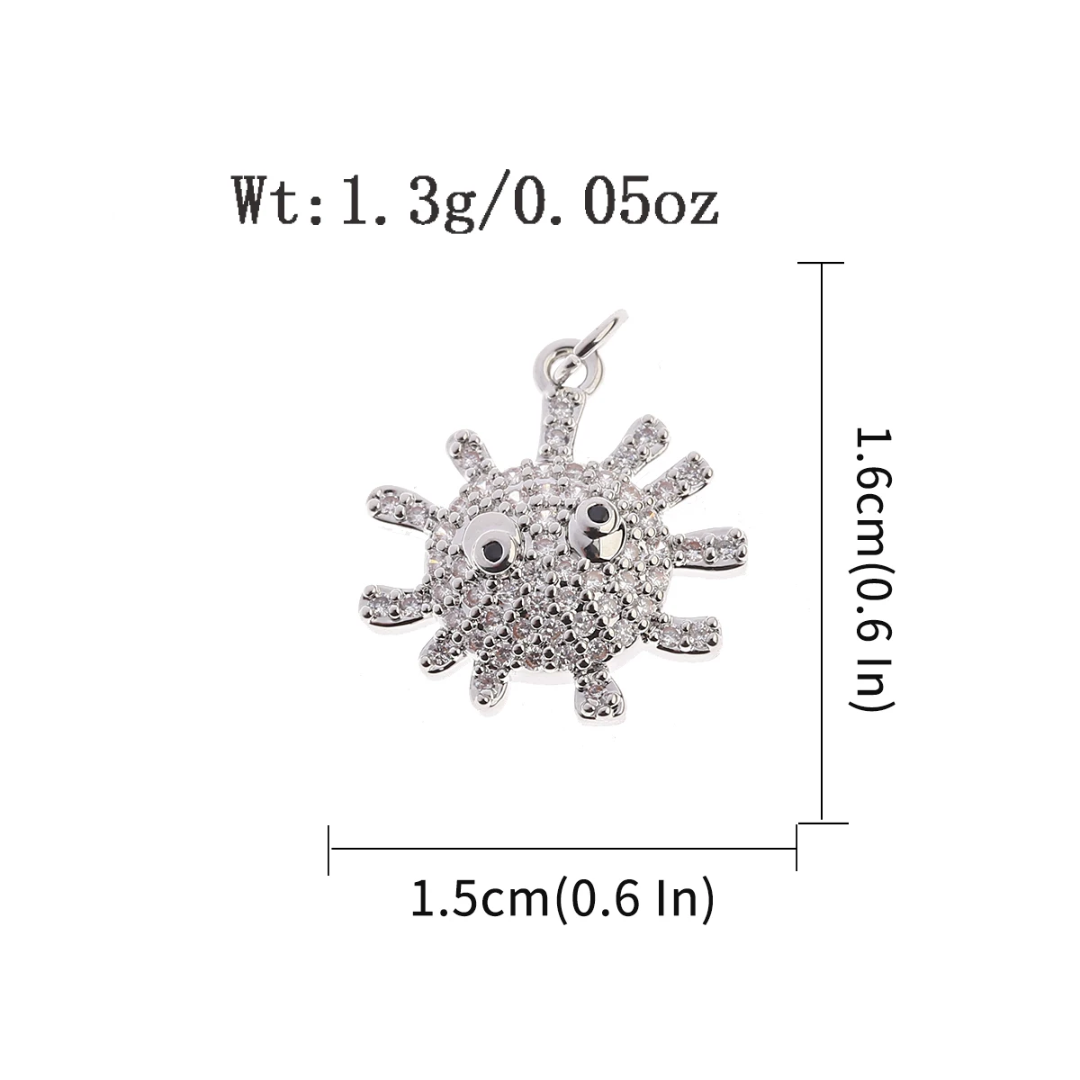 

Charm Fashionable Precious Cute Micro Pave Alloy Sun Necklace Pendant DIY Jewelry Accessories
