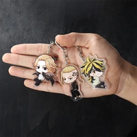 tokyo revengers anime figure keychain manjiro ken takemichi hinata atsushi chibi kawaii pendant fans collection props key ring