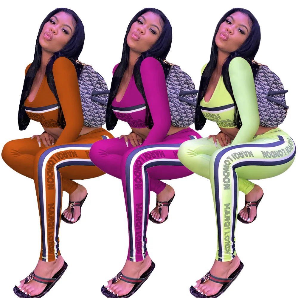 Комплект спортивный женский для фитнеса TT179 укороченный топ и леггинсы с высокой